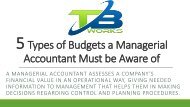 5 Types of Budgets a Managerial Accountant Must be Aware of 