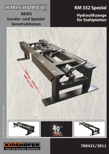 700421/2011 KM 332 Spezial Hydraulikzange für ... - Kinshofer