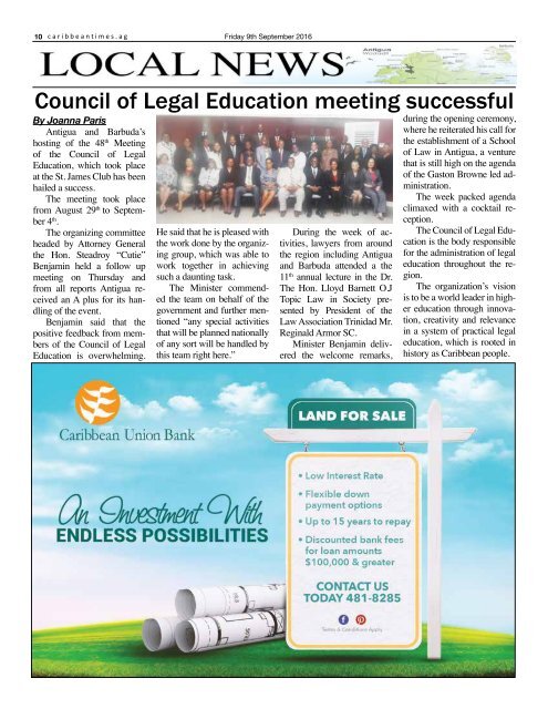 Caribbean Times 89th Issue - Friday 9th September 2016