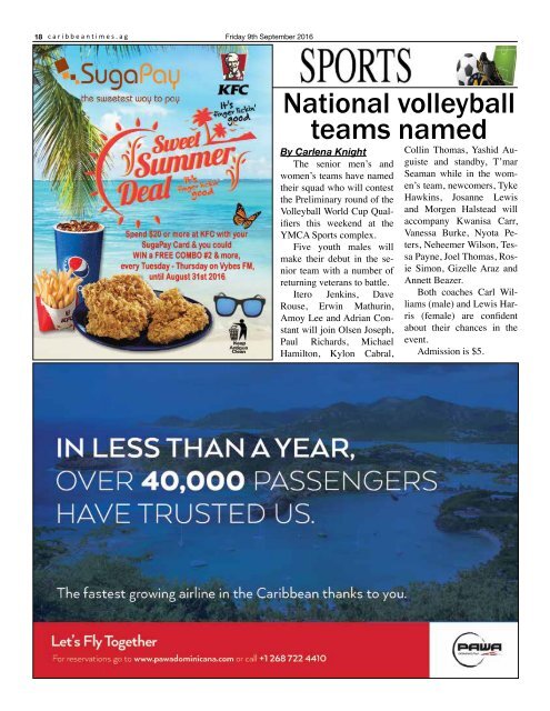 Caribbean Times 89th Issue - Friday 9th September 2016