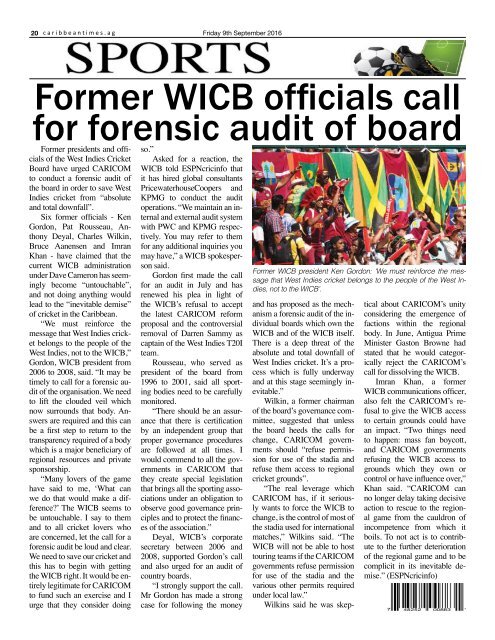 Caribbean Times 89th Issue - Friday 9th September 2016