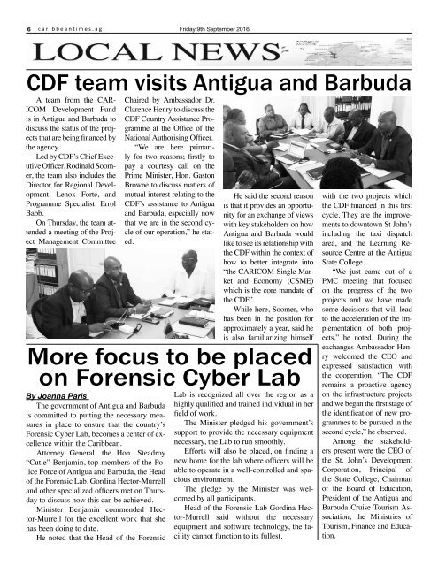 Caribbean Times 89th Issue - Friday 9th September 2016