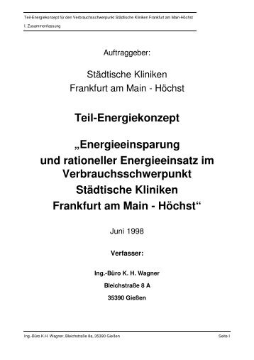 Teil-Energiekonzept - Energiemanagement - Frankfurt am Main