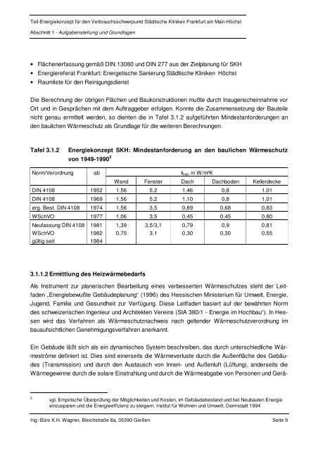 Teil-Energiekonzept - Energiemanagement - Frankfurt am Main