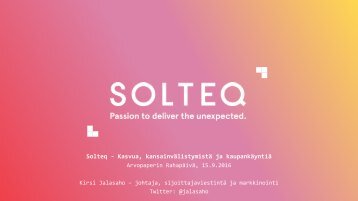 Solteq - Kasvua kansainvälistymistä ja kaupankäyntiä