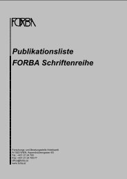 Publikationsliste FORBA Schriftenreihe