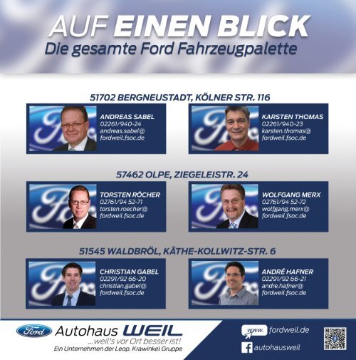 Die gesamte Ford Fahrzeugpalette