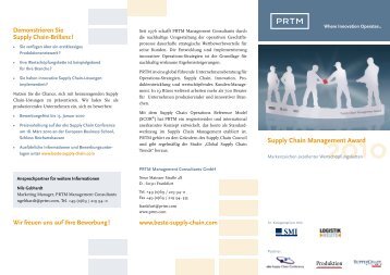 Supply Chain Management Award - PRTM
