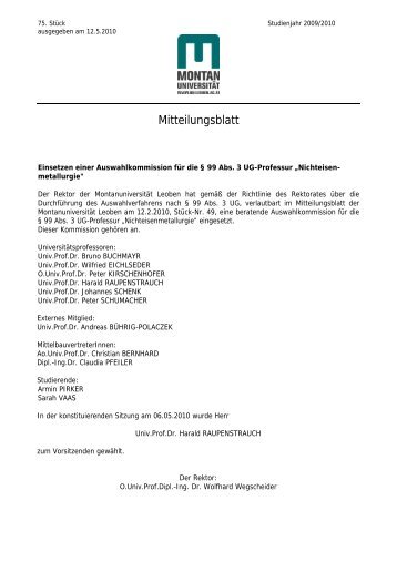 MBL 750910 - Einsetzen von Auswahlkommissionen §99 Abs. 3