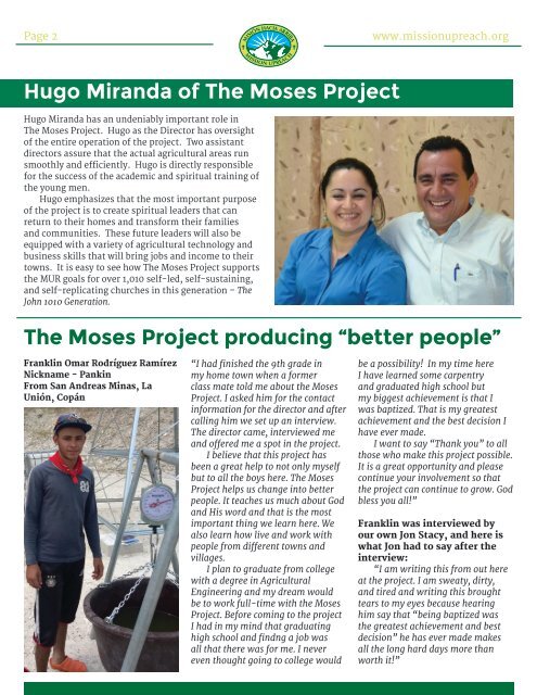 Mission UpReach Newsletter - May 2016