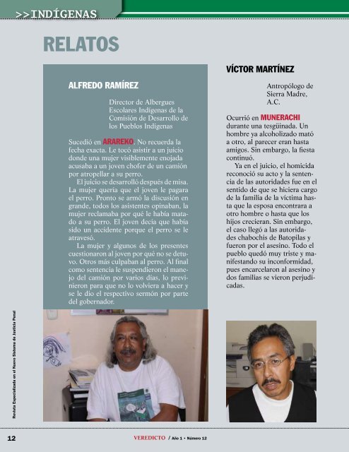 VEREDICTO. ponen el ejemplo. juicios orales y públicos. Revista Especializada en el Nuevo Sistema de Justicia Penal