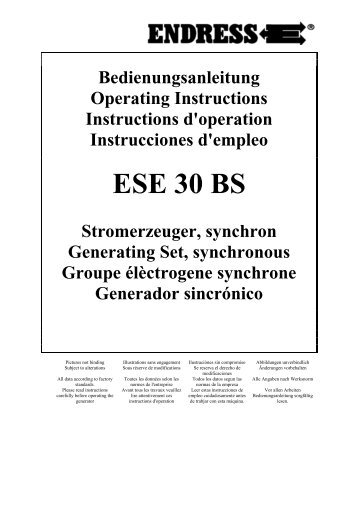 ESE 30 BS - ENDRESS - Stromerzeuger und Generatoren: HOME