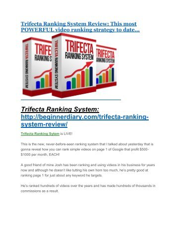 Trifecta Ranking System review and Exclusive $26,400 Bonus