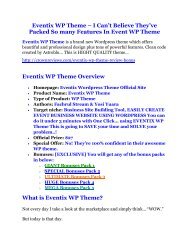 Eventix WP Theme review and Exclusive $26,400 Bonus