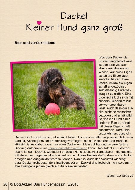 Dog Aktuell Das Hundemagazin 3-2016