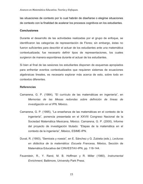 AVANCES MATEMÁTICA EDUCATIVA TEORÍAS ENFOQUES NO 3