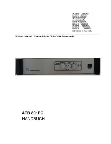 ATB 801PC - Kirchner Elektronik