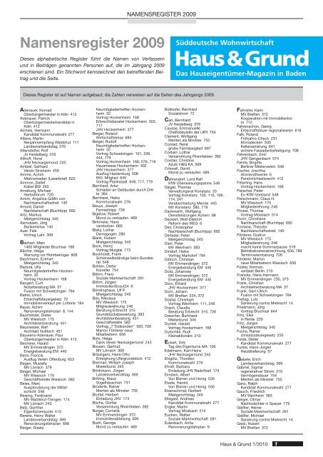 Haus Grund Suddeutsche Wohnwirtschaft