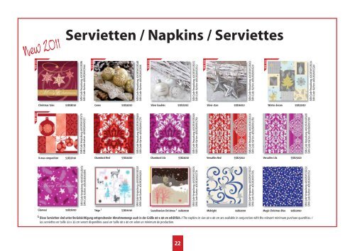 23 Servietten / Napkins / Serviettes