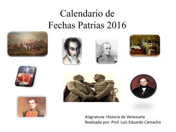 Calendario Efemerides 2016
