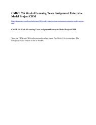 CMGT 556 Week 4 Learning Team Assignment Enterprise Model Project CRM