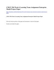 CMGT 556 Week 6 Learning Team Assignment Enterprise Model Project Paper