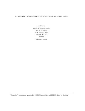 a note on the probabilistic analysis of patricia trees - Luc Devroye