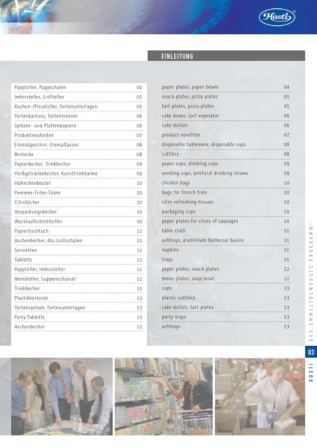 PRODUKTPROGRAMM - Hosti International GmbH