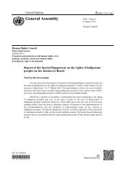 Report of the Special Rapporteur on the rights of indigenous peoples on her mission to Brazil (2)