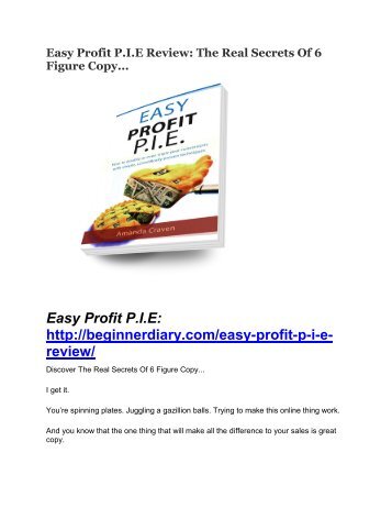 Easy Profit P.I.E review and sneak peek demo