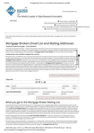 Mortgage Brokers email list