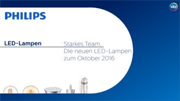 Philips LED-Lampen Neuheiten 2016 W3 Oktober