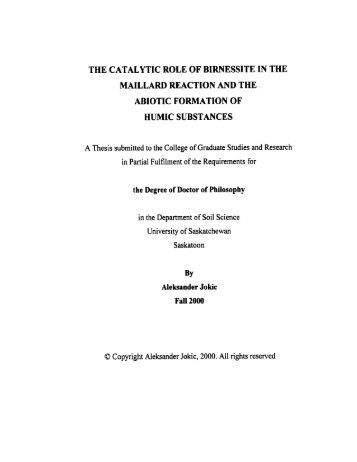 THE CATALYTIC ROLE OF BIRNESSITE IN - University Library ...