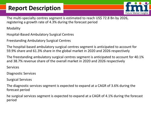 Ambulatory Surgical Centre Market Poised to Rake US$ 108.5 Bn by 2026