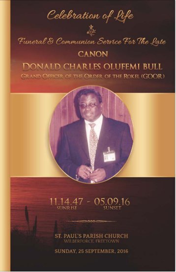 Celebrating The Life of Donald Charles Olufemi Bull