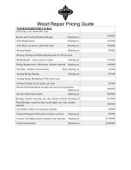 Wood Repair Pricing Guide