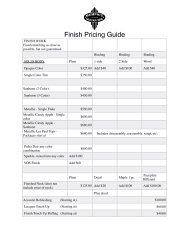 Finish Pricing Guide