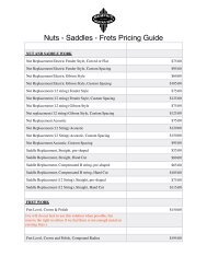 Nuts and Frets Guide