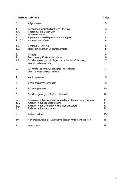 Verwaltungsvorschrift Kosten der Unterkunft - Landkreis Wittenberg