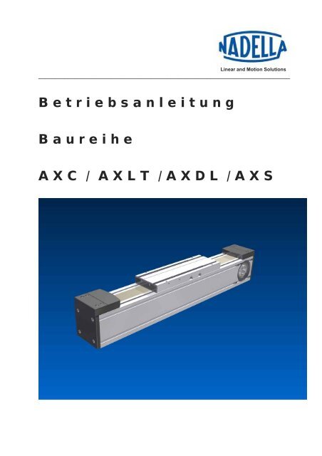 NADELLA – User Manual Linearmodule AXC/AXDL/AXLT 
