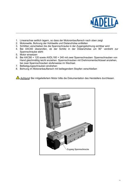 NADELLA – User Manual Linearmodule AXC/AXDL/AXLT 