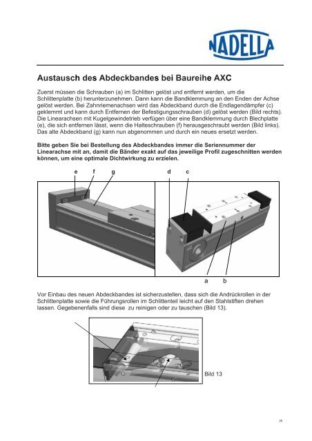 NADELLA – User Manual Linearmodule AXC/AXDL/AXLT 