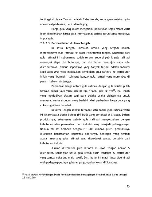 [2010] Position Paper Industri Gula