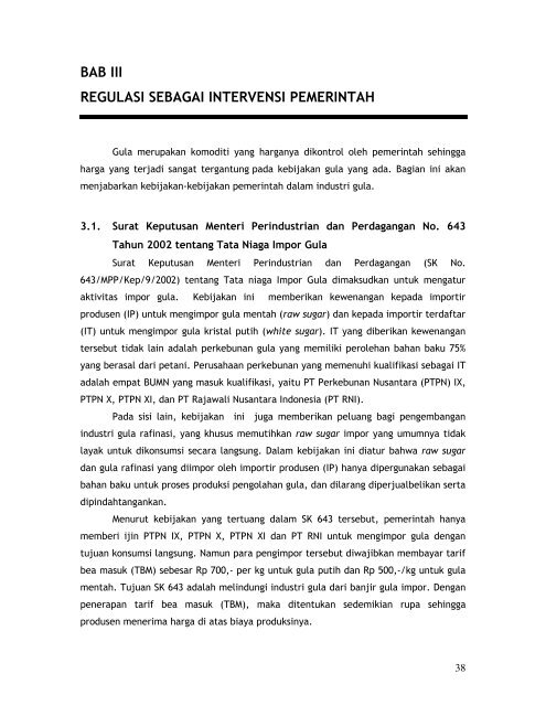 [2010] Position Paper Industri Gula