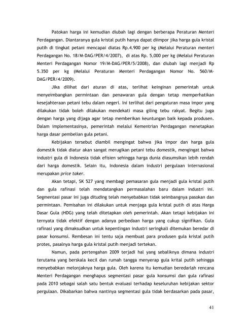 [2010] Position Paper Industri Gula