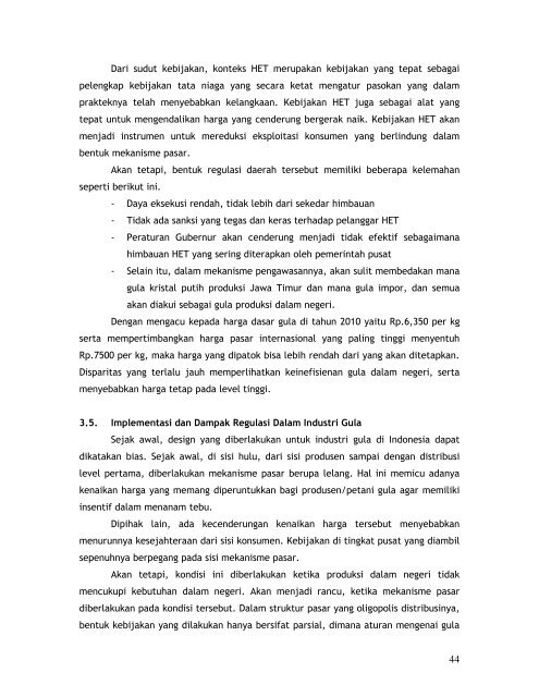 [2010] Position Paper Industri Gula