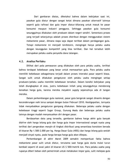 [2010] Position Paper Industri Gula