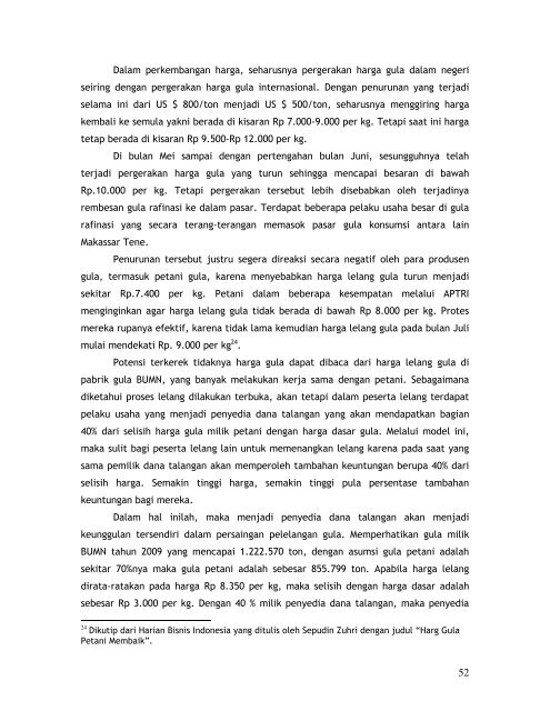 [2010] Position Paper Industri Gula