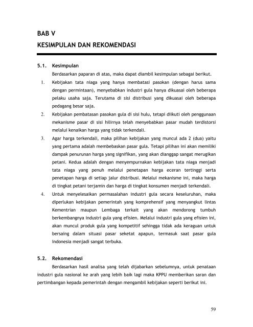 [2010] Position Paper Industri Gula