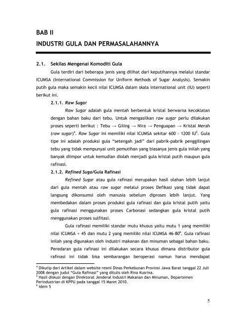 [2010] Position Paper Industri Gula